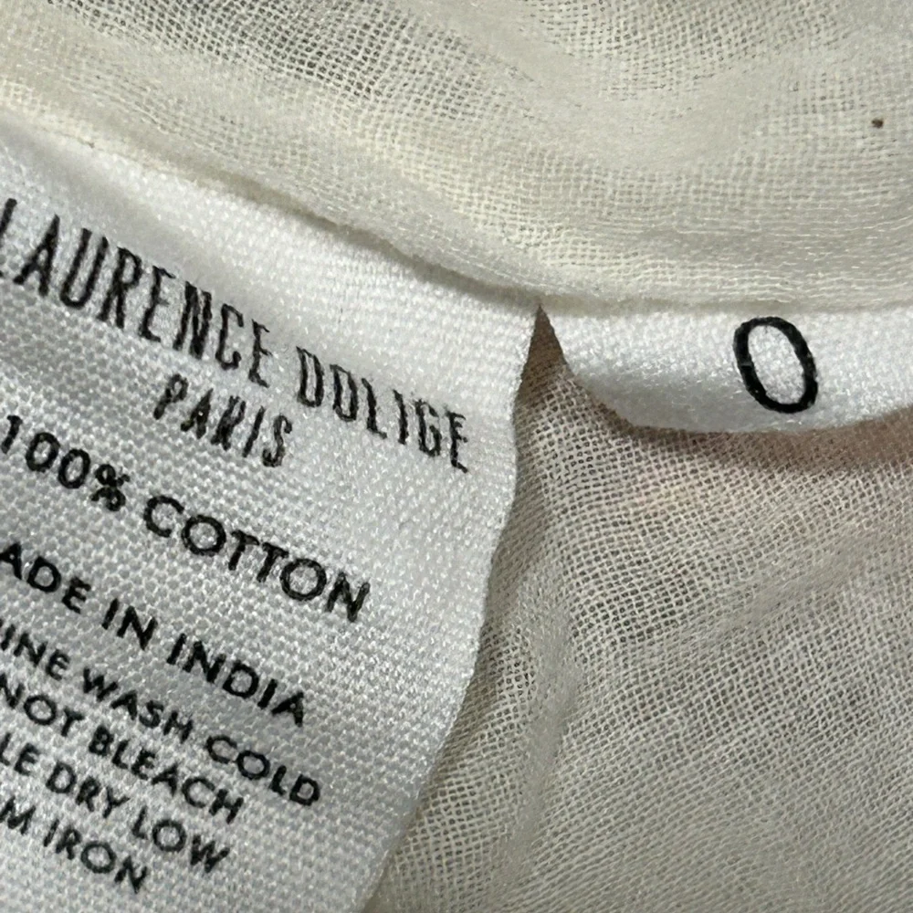 Laurence Dolige Paris 100% Cotton Striped Ruffle Dress, romantic whimsical, Sz 0 - Picture 13 of 13